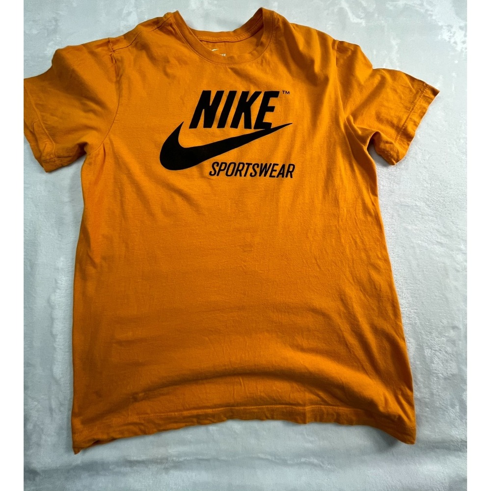NIKE Tee‎ Mens S Shirt Graphic Print Marigold Orange Cotton